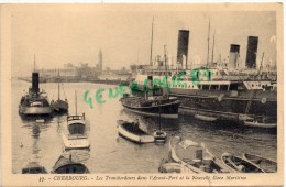 50 - CHERBOURG - LES TRANSBORDEURS DANS L' AVANT PORT ET LA NOUVELLE GARE MARITIME - Cherbourg