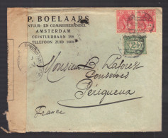PAYS-BAS 1914/1918 Usages Courants Obl. S/enveloppe Censure Militaire Française - Storia Postale