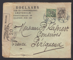 PAYS-BAS 1914/1918 Usages Courants Obl. S/enveloppe Censure Militaire Française - Cartas & Documentos
