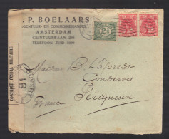 PAYS-BAS 1914/1918 Usages Courants Obl. S/enveloppe Censure Militaire Française - Lettres & Documents