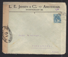 PAYS-BAS 1914/1918 Usages Courants Obl. S/enveloppe Censure Militaire Française - Lettres & Documents