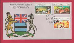 BOTSWANA, 1977,  Mint FDC, Silver Jubilee, MI 179-181, F3611 - Botswana (1966-...)