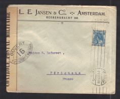 PAYS-BAS 1914/1918 Usages Courants Obl. S/enveloppe Censure Militaire Française - Briefe U. Dokumente