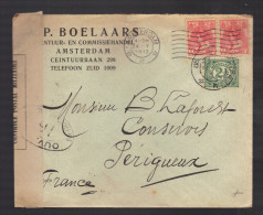 PAYS-BAS 1914/1918 Usages Courants Obl. S/enveloppe Censure Militaire Française - Cartas & Documentos