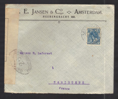 PAYS-BAS 1914/1918 Usages Courants Obl. S/enveloppe Censure Militaire Française - Briefe U. Dokumente