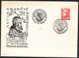 Yugoslavia 1954, Illustrated Cover "Antun Vrancic", W./ Special Postmark "Zagreb" Ref.bbzg - Cartas & Documentos