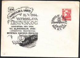 Yugoslavia 1954, Illustrated Cover "100 Years Of Death Varoslava Lisinskog", W./ Special Postmark "Zagreb" Ref.bbzg - Briefe U. Dokumente