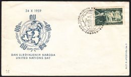 Yugoslavia 1959, Illustrated Cover "The Day Of United Nations"" W./special Postmark "Zagreb", Ref.bbzg - Covers & Documents