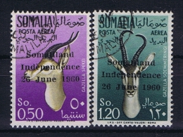 Somalia: 1960 Mi Nr 2 + 3 Airmail  Used - Somalië (1960-...)