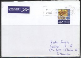 NETHERLANDS Brief Postal History Envelope Air Mail NL 008 Flowers Flora Plants ATM Automatic Stamps - Brieven En Documenten