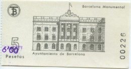 BILLETE DE TRANVIA DE BARCELONA / SERIE BARCELONA MONUMENTAL  / 1973-74  (7) - Europa