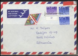 NETHERLANDS Brief Postal History Envelope Air Mail NL 014 AMSTERDAM Slogan Cancellation Triangular Stamp New Year - Cartas & Documentos