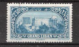GRAND LIBAN,1925  , Yvert N° 58,  2 Pi 50 Bleu Vert  ," Baalbeck " Obl, TB - Gebruikt
