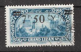 GRAND LIBAN,1926  , Yvert N° 78,surchargé 7 Pi 50 Sur 2 Pi 50 Bleu Vert ,  Obl, TB - Gebraucht