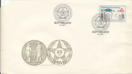Czechoslovakia / First Day Cover (1977/04), Gottwaldov - Theme: 25 Years Guard Auxiliary Public Security (police) - Politie En Rijkswacht