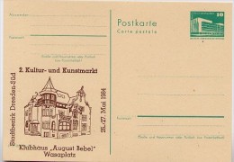 DDR P84-15-84 C71 Postkarte Zudruck KUNSTMARKT KLUBHAUS WASAPLATZ DRESDEN 1984 - Postales Privados - Nuevos