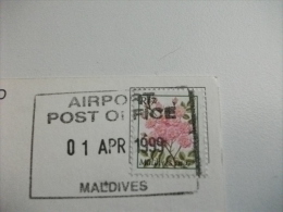 STORIA POSTALE FRANCOBOLLO Fiori  Maldives Heaven On Earth Pesci Razza Squalo Etc. - Maldiven