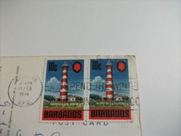 STORIA POSTALE FRANCOBOLLO COMMEMORATIVO Barbados Beautiful Crane Beach  West Indies - Barbades