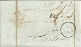 CADIZ 1844 CC A LONDRES  MARCA BC CADIZ CONSULADO BRITANICO - ...-1850 Voorfilatelie