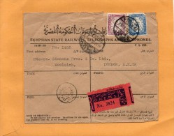 Egypt Old Cover Mailed To UK OHEMS - Cartas & Documentos