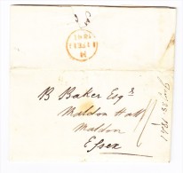 Vorphila Brief 1841 Ab H.M.S. Ganges In Malta Nach Maldon Essex GB - ...-1840 Precursori