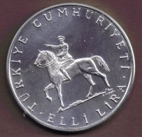 TURQUIE 50 LIRA 1972 	50th Anniversary - Battle Of Dumlupınar  ARGENT Silver 0.830 KM# 901 - Turkije