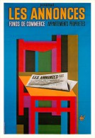 ILLUSTRATEUR Foré : AFFICHE POUR LE JOURNAL " LES ANNONCES " 1959 . AUTOGRAPHE DE Foré AU VERSO. - Fore