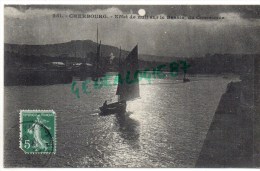 50 -   CHERBOURG - EFFET DE NUIT SUR LE BASSIN DU COMMERCE - 1908 - Cherbourg