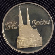 DDR RDA 5 MARK 1989 KATHARINENKIRCHE ZWICKAU BE PROOF PP  	KM# 129 - 5 Mark