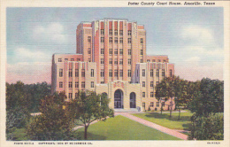 Texas Amarillo Potter County Court House 1942 Curteich - Amarillo