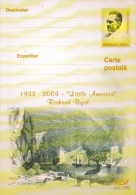 RICHARD BYRD, EXPLORER, SHIP, WHALE, LITTLE AMERICA, PC STATIONERY, ENTIER POSTAL, 2003, ROMANIA - Polar Explorers & Famous People