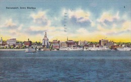 Iowa Skyline Davenport Iowa 1949 - Davenport