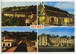 Delcampe - {47140} 92 Hauts De Seine Sèvres , Multivues ; Eglise , Gare De Sèvres Ville D'Avray , Hôtel De Ville " En Baisse " - Sevres