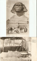 Egypt The Sphinx & Statue Of Ramses II In The Tomb 2 CARTES - Altri & Non Classificati