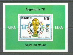 1978 ZAIRE WORLD CUP FOOTBALL SOUVENIR SHEET MICHEL: B18 MNH ** - Nuevos