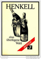 Reklame Werbeanzeige  -  Sekt Henkell Trocken  ,  Eine überlegte Wahl  ,  Von 1971 - Alcohols