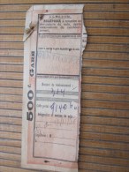 14 Novembre 1930Gare De Gentilly Récépissé Bulletin D'expédition Chemin De Fer Colis Postaux Colis Postal 500 Fr. Gare - Covers & Documents