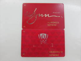 Macau Wynn Casino Red Card And Diamond Club,a Pair - Casino Cards