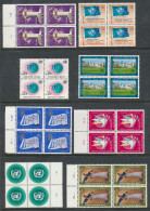 UN Geneva 1969 Michel # 1-8 In Blocks Of 4,  MNH (**) - Blocks & Sheetlets