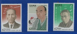 Japan 1993 Famous Japanese Anniversary Stamps #2233‑2235 Scientist Writer Cock - Unused Stamps