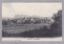 BE ROMONT 1907.iX.25. Vue Générale Foto Burgy  Ambulant Balkenstempel Romont - Romont