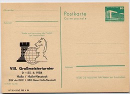 DDR P84-24-84 C79 Postkarte Zudruck SCHACH GROSSMEISTERTURNIER Halle-Neustadt 1984 - Cartes Postales Privées - Neuves