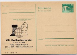 DDR P84-24-84 C79 Postkarte Zudruck SCHACH GROSSMEISTERTURNIER Halle-Neustadt 1984 - Private Postcards - Mint