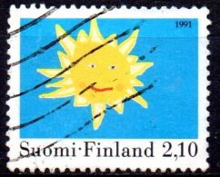 FINLAND 1991 Children's Drawings - 2m10 The Sun   FU - Used Stamps