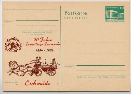 DDR P84-38-84 C89 Postkarte Zudruck FEUERWEHR EICHWALDE 1984 - Cartoline Private - Nuovi