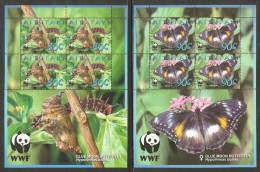 Aitutaki 2008 Mi# 778-781 Kleinbogen (4) ** MNH - Butterflies / WWF - Aitutaki