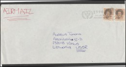 NETHERLANDS Brief Postal History Envelope Air Mail NL 044 Rotterdam Slogan Cancellation Literacy Year - Brieven En Documenten