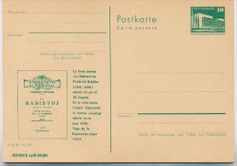 DDR P84-61-84 C105 Postkarte Zudruck SCHILLER "DIE RÄUBER" Leipzig 1984 - Private Postcards - Mint