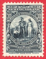 Newfoundland # 72 - 30 Cents -  Mint- Dated 1897 - Seal Of The Colony /  Sceau De La Colonie - 1865-1902