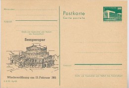 DDR P84-4-85 C108 Postkarte Zudruck SEMPEROPER DRESDEN 1985 - Private Postcards - Mint